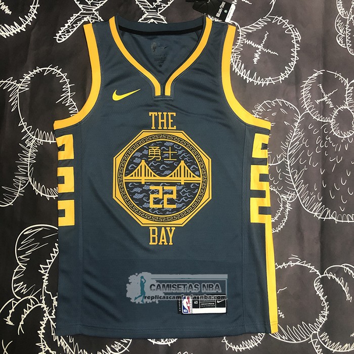 Camiseta Golden State Warriors Andrew Wiggins NO 22 Ciudad 2018-19 Azul